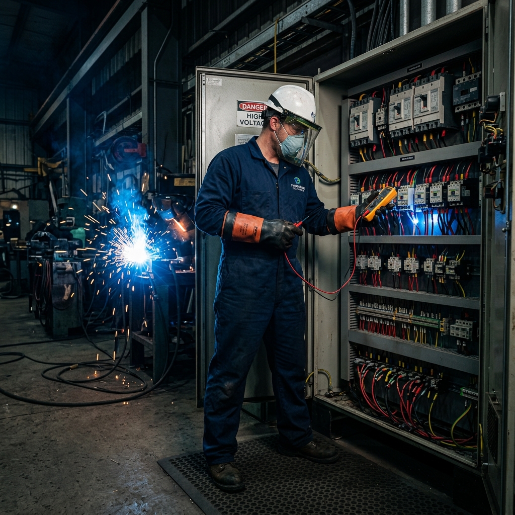 Engenharia Elétrica – inspeção de painel elétrico industrial